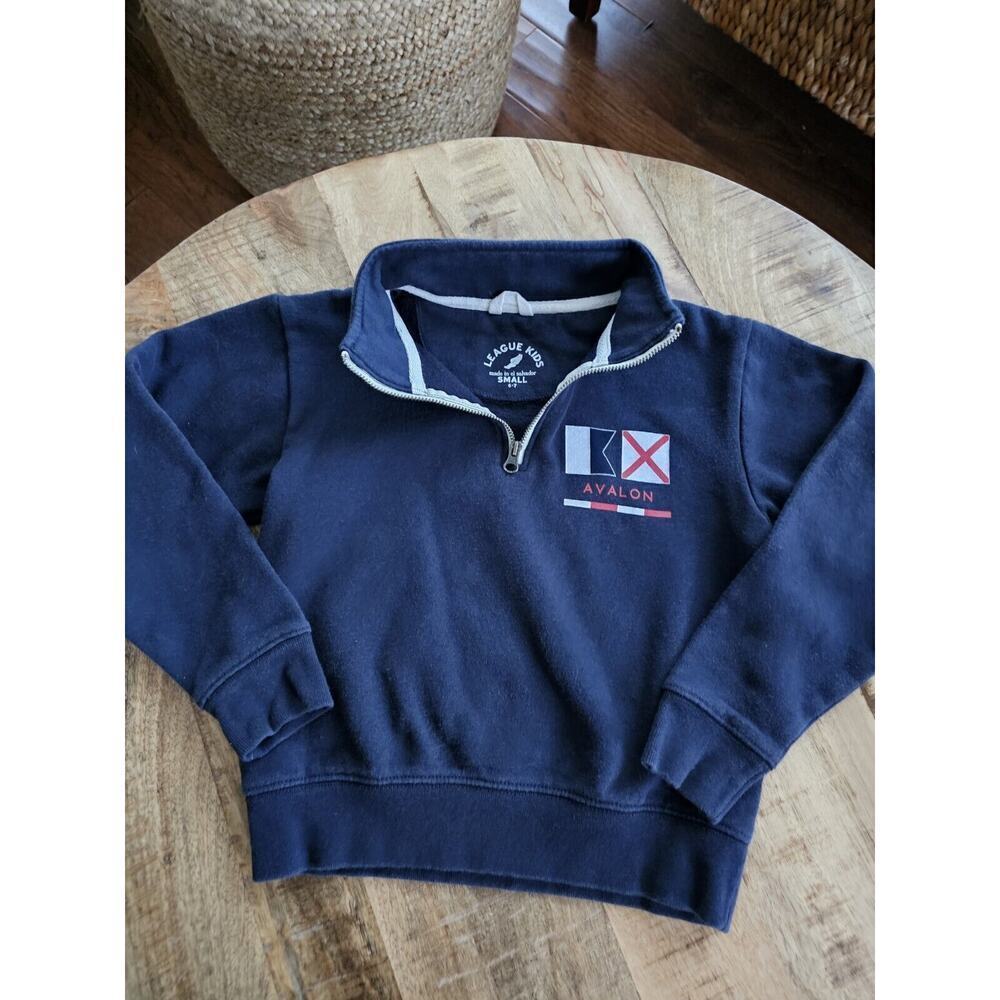 Avalon Youth Kids Quarter Zip Sweatshirt Size 6-7 Nautical Beach Preppy